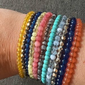 Plunder multi strand bead necklace. EUC. Adjustable with snap closure. Beautiful